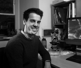 A man sitting in front of a computer